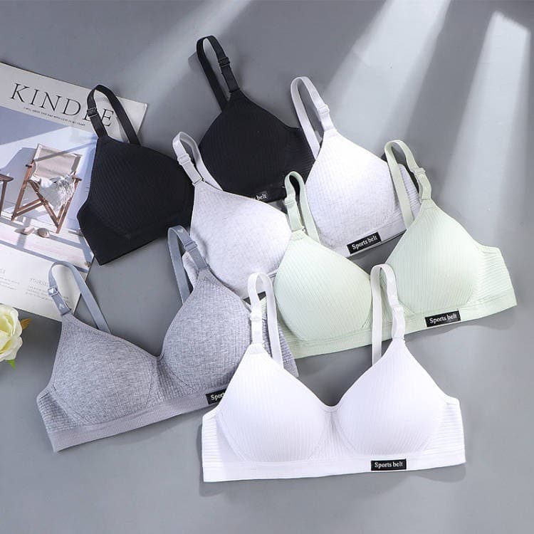 High School Girls Bra Wire-Free Summer Thin Padded Push-Up Bra for Small Bust Teens Anti-Sagging