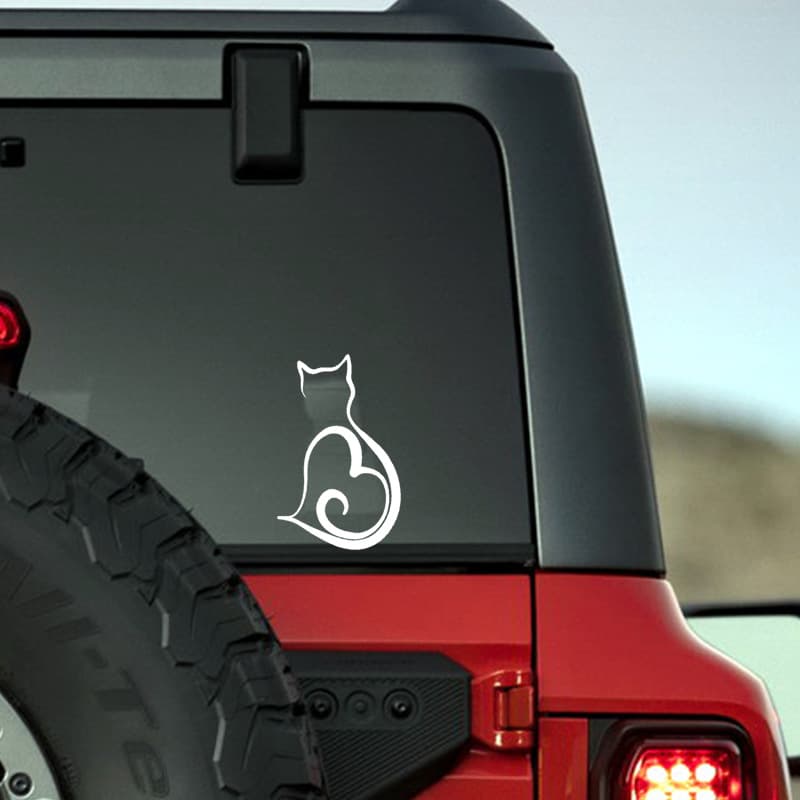 Export Car Sticker Cat Car Reflective Decal Cute Animal Cat Sticker Cartoon Scratch Window Sticker