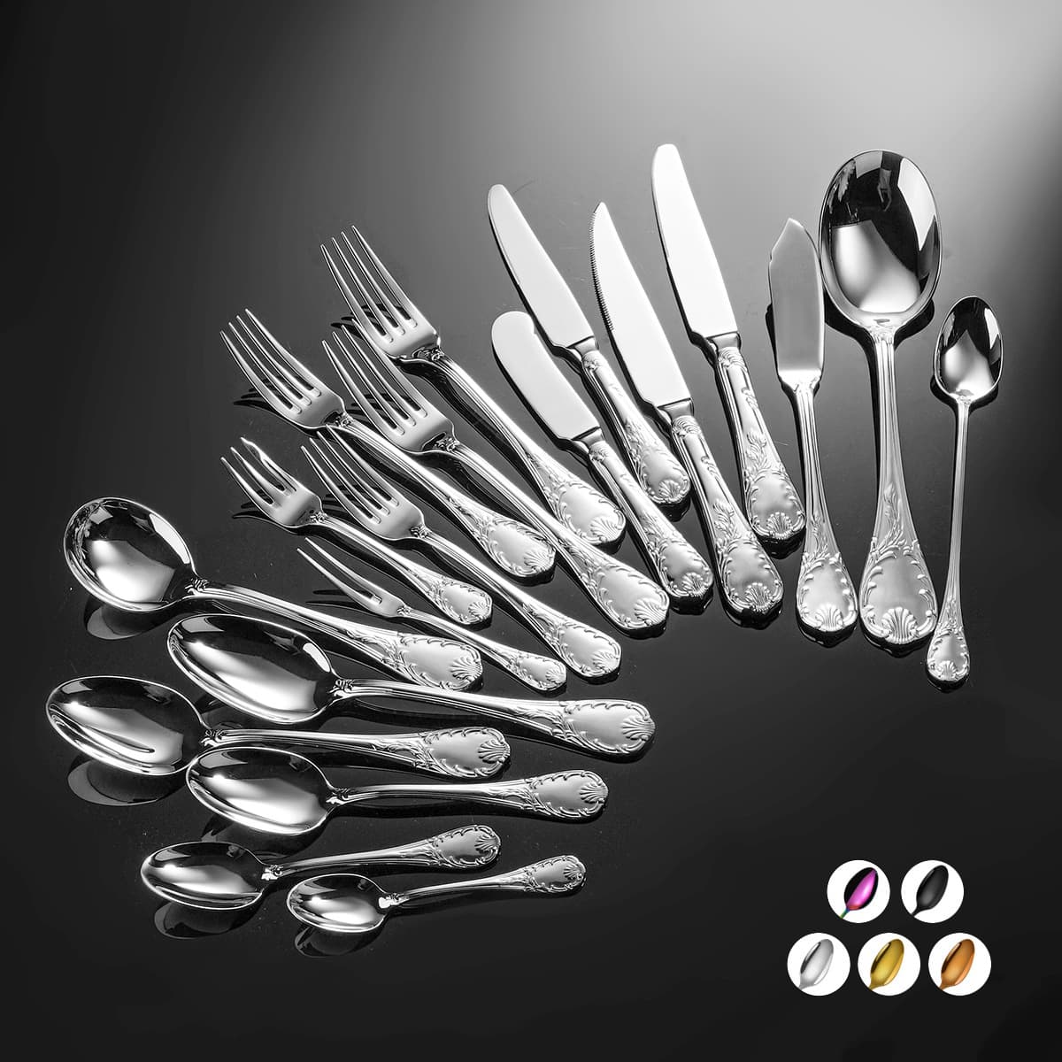 Premium Forged 304 Stainless Steel Western Tableware Set for Star Hotel Restaurant - Steak Knife, Fork, Spoon, Butter Knife, Coffee Spoon