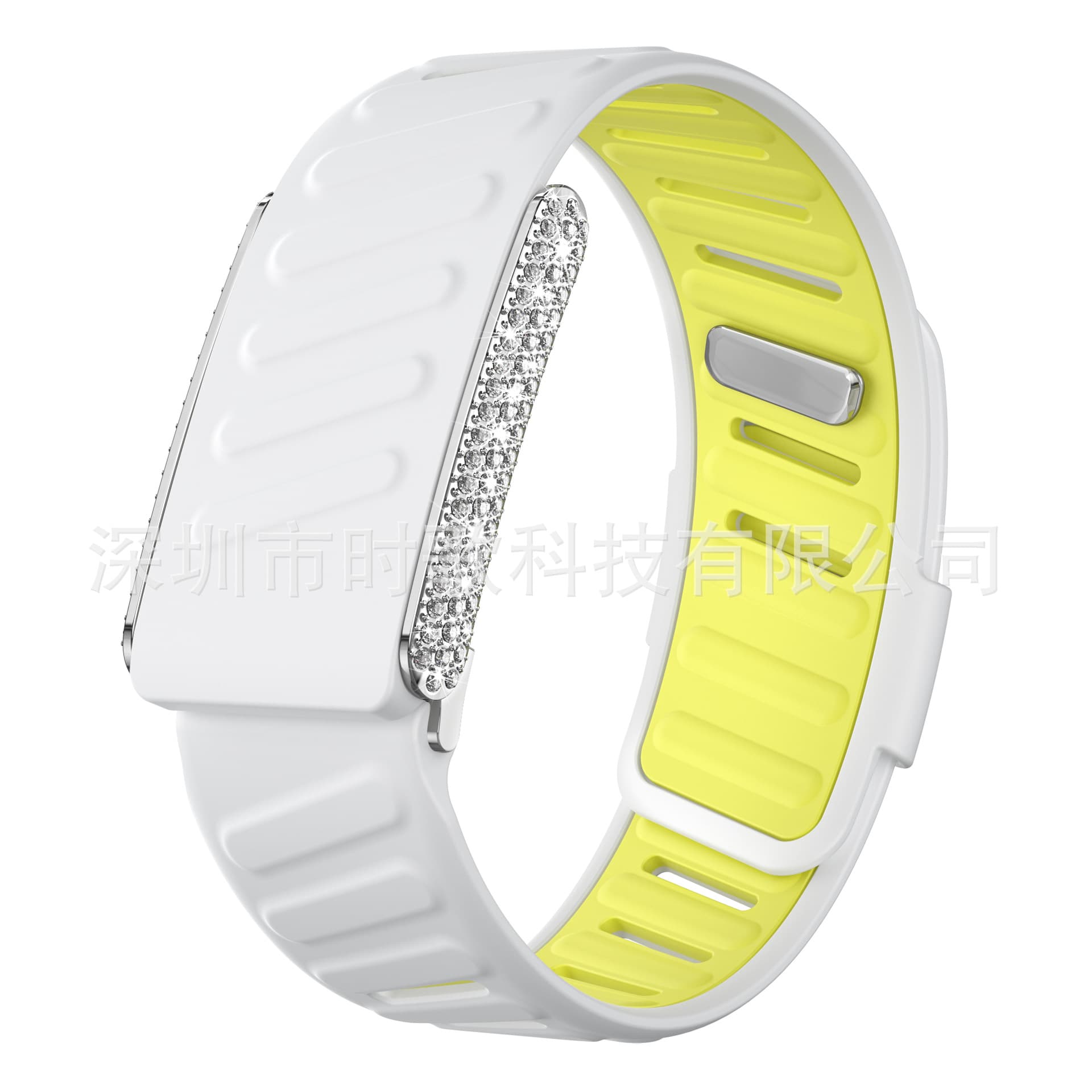 Compatible with Whoop 5.0 Bright Silver Full Diamond Silicone Strap Whoop 5.0 MG ECG Diamond Bracelet Cross-Border Bestseller