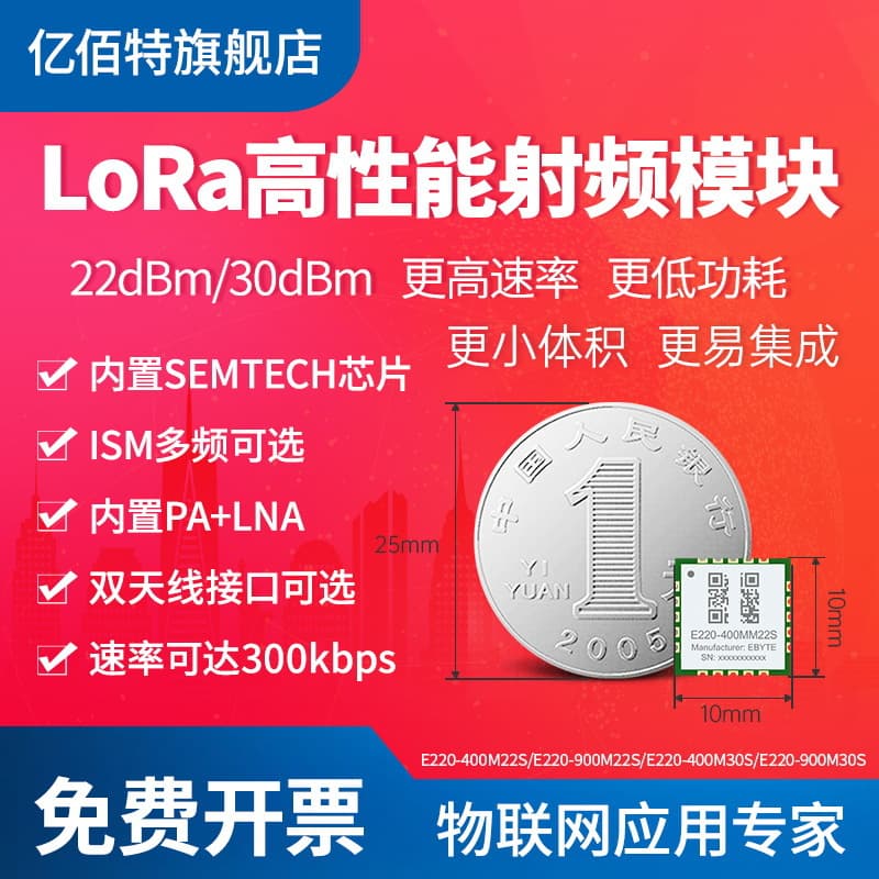 LoRa Wireless RF Module LLCC68 Chip Long Range Low Power 433M/915M Hardware Secondary Development