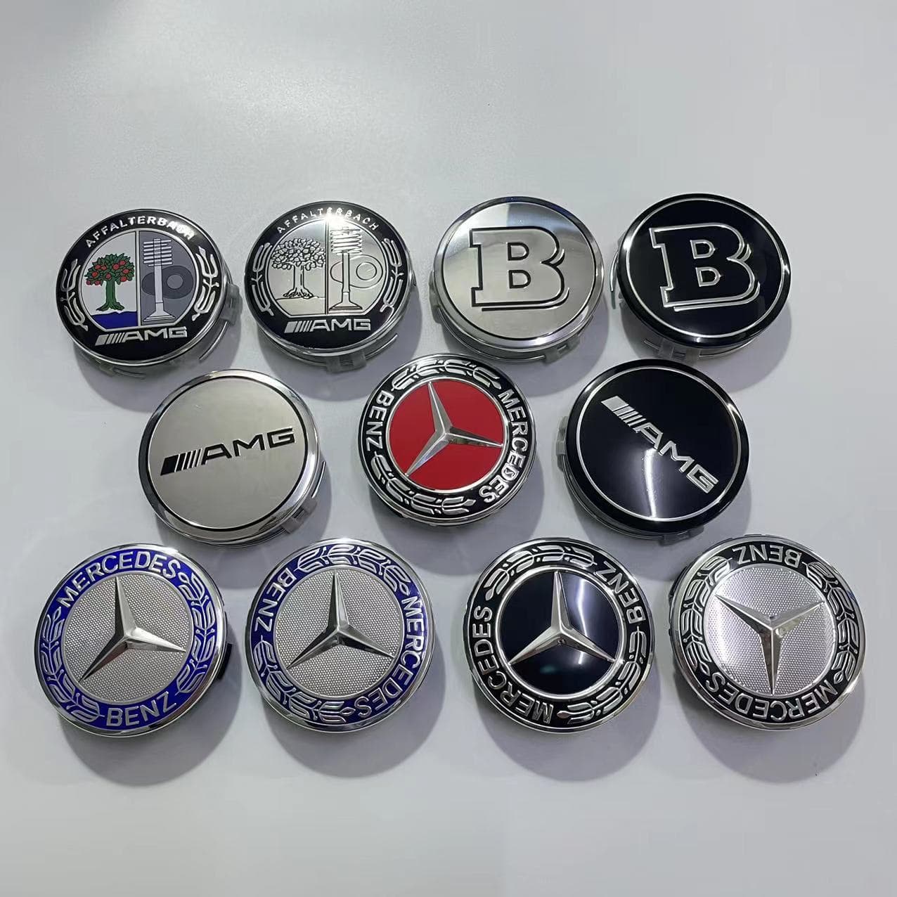 For Mercedes Wheel Hub Cap Logo 75mm Mercedes Wheat Hub Center Cover Silver Black Plastic Tire Cap Logo