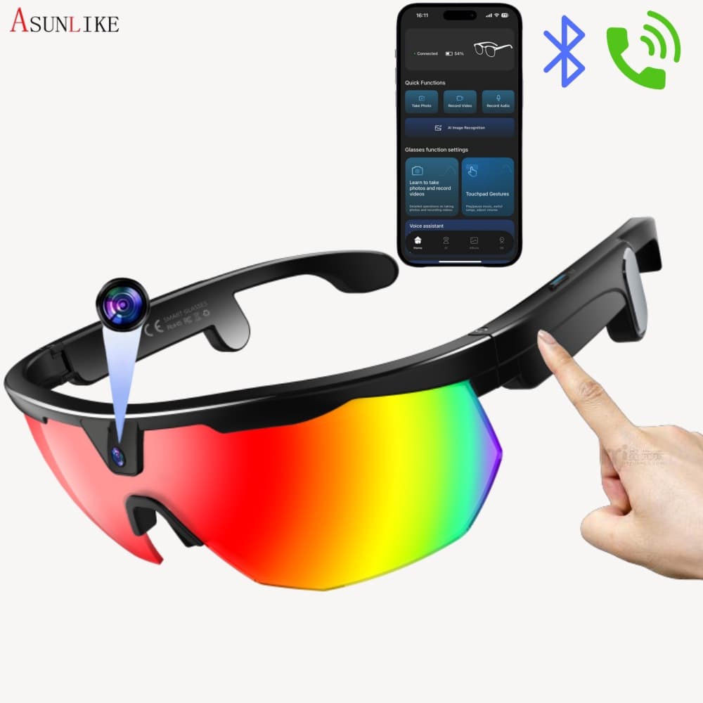 W640 Outdoor Cycling Sports Bluetooth Smart Glasses AI Smart Photo 800W Object Recognition Translation WiFi Glasses