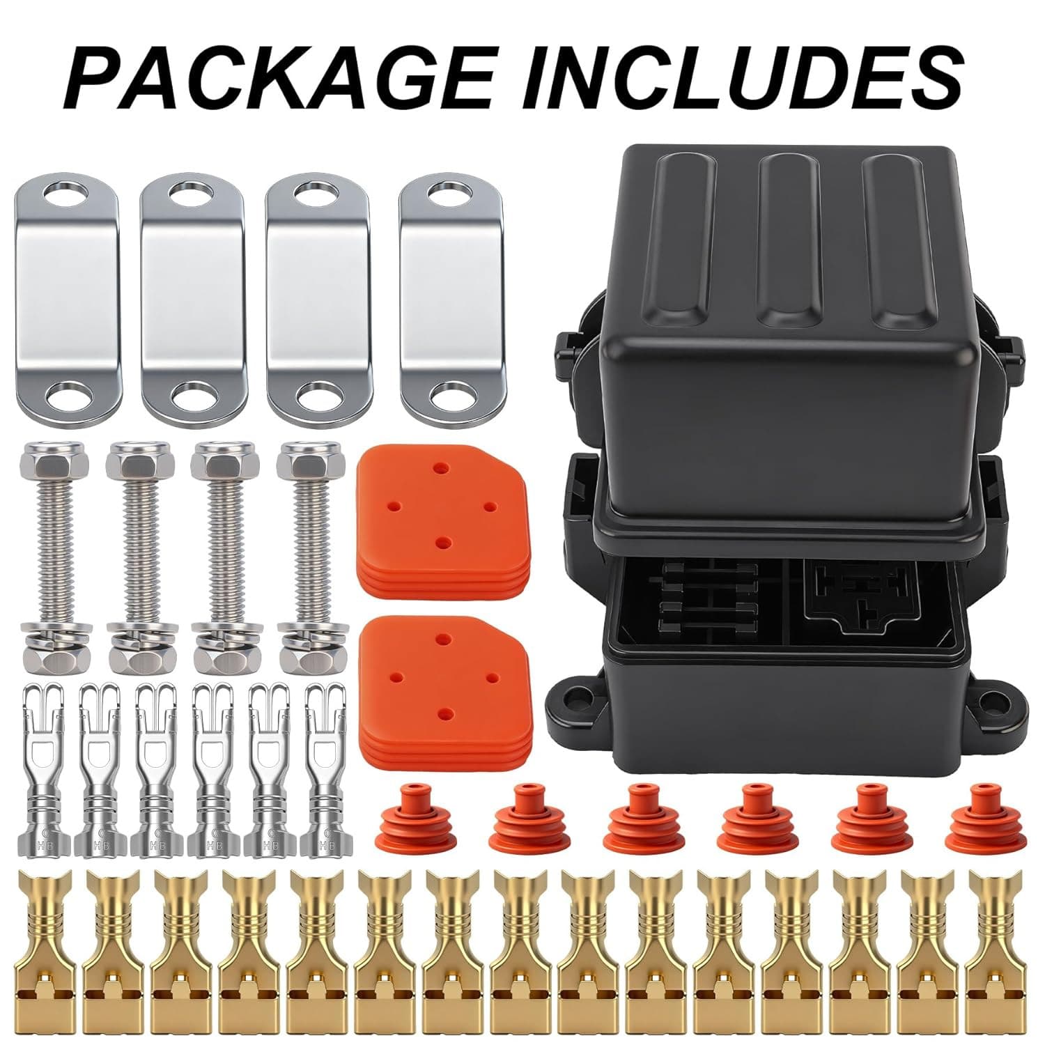 2-Way 12V-24V Waterproof Relay Fuse Box for Trailers
