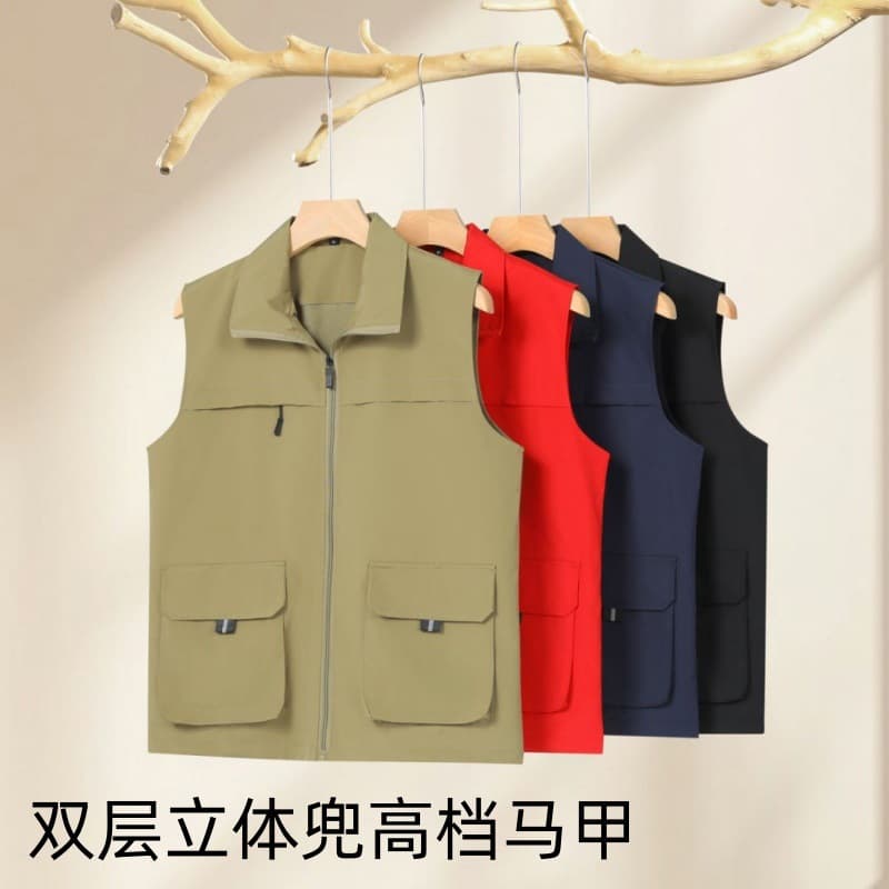 High-end workwear vests for business activities, outdoor promotion, exhibition wear, printed logo vests, workwear.
