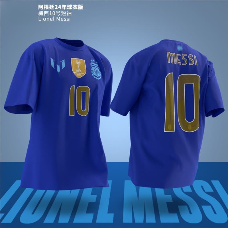 Guangzhou Yiyide Garment Factory Argentina Inter Miami No. 10 Messi Short Sleeve T-Shirt Round Neck Golden Ball Award