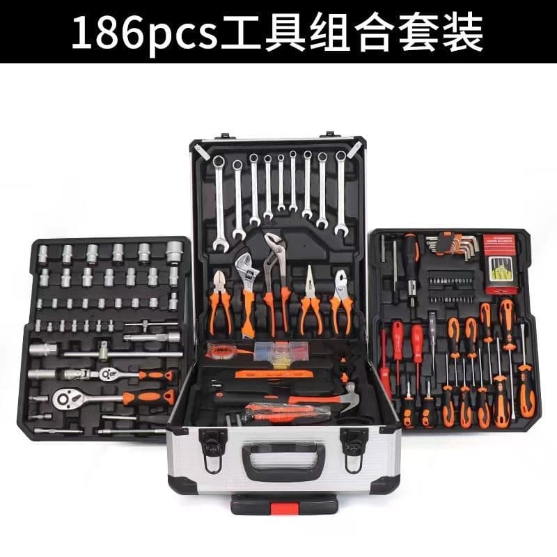 186-Piece Tool Set Household Auto Repair Industrial Maintenance Hardware Multifunctional Suitcase Combination Wholesale