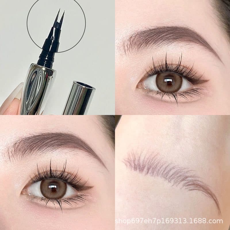 Two-pronged water-based eyebrow pencil, waterproof, sweat-proof, long-lasting, non-fading liquid eyeliner, natural and defined brow hairs, perfect for back-to-school season.