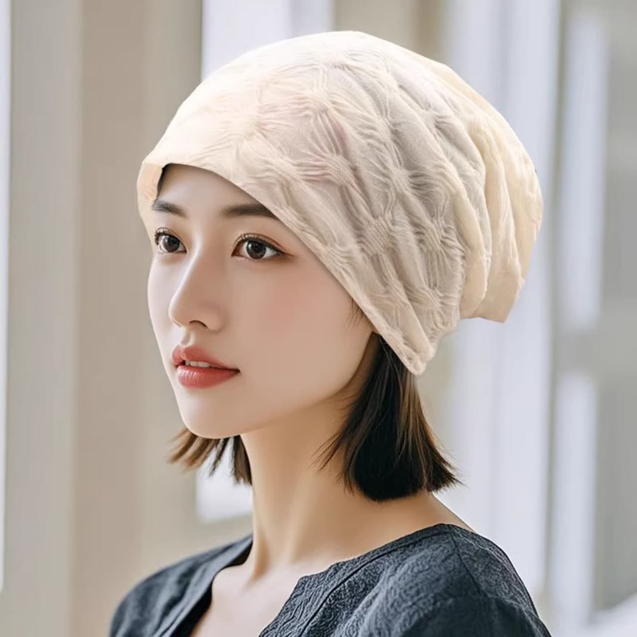 Short wig cap, tufted hat, knitted hat, short wig cover