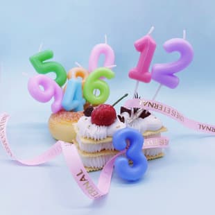 7COLOR Round Edge Number Candles Minimalist Cake Decoration Ins Style Birthday Candles Party Favors Factory Wholesale