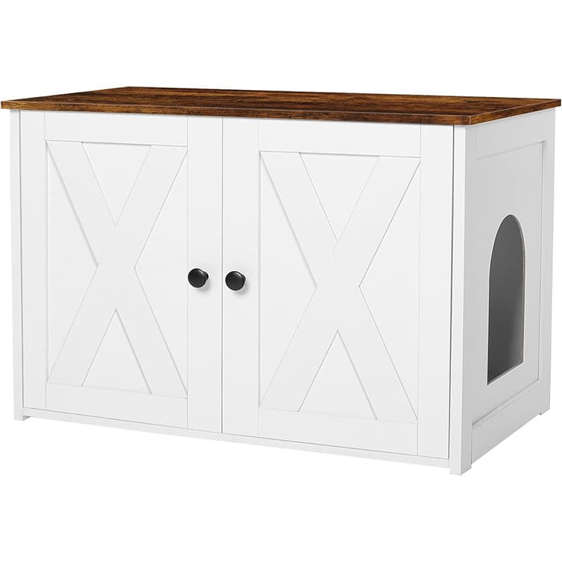 Wooden Cabinet Cat Bed Cat Food Storage Rack Pet Coffee Table Furniture Cat Litter Box Semi-Enclosed Cat Toilet Odor-Proof Cat Climbing Frame Indoor