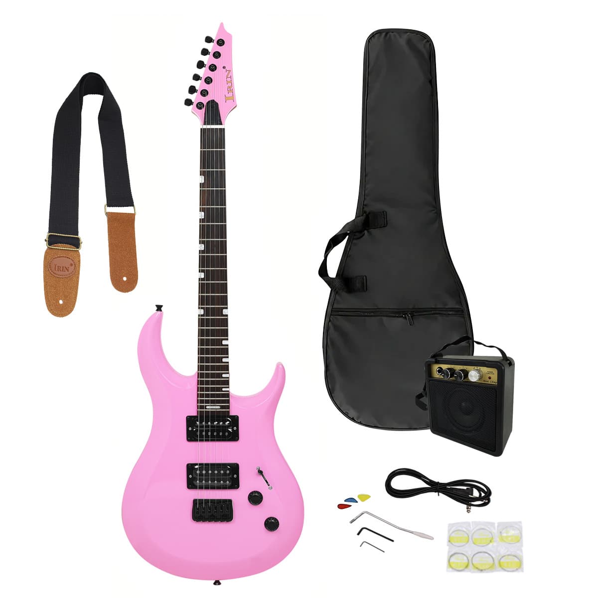 Factory wholesale 39-inch electric guitar for adult professional performance, set with 5W amplifier, maple wood electric guitar