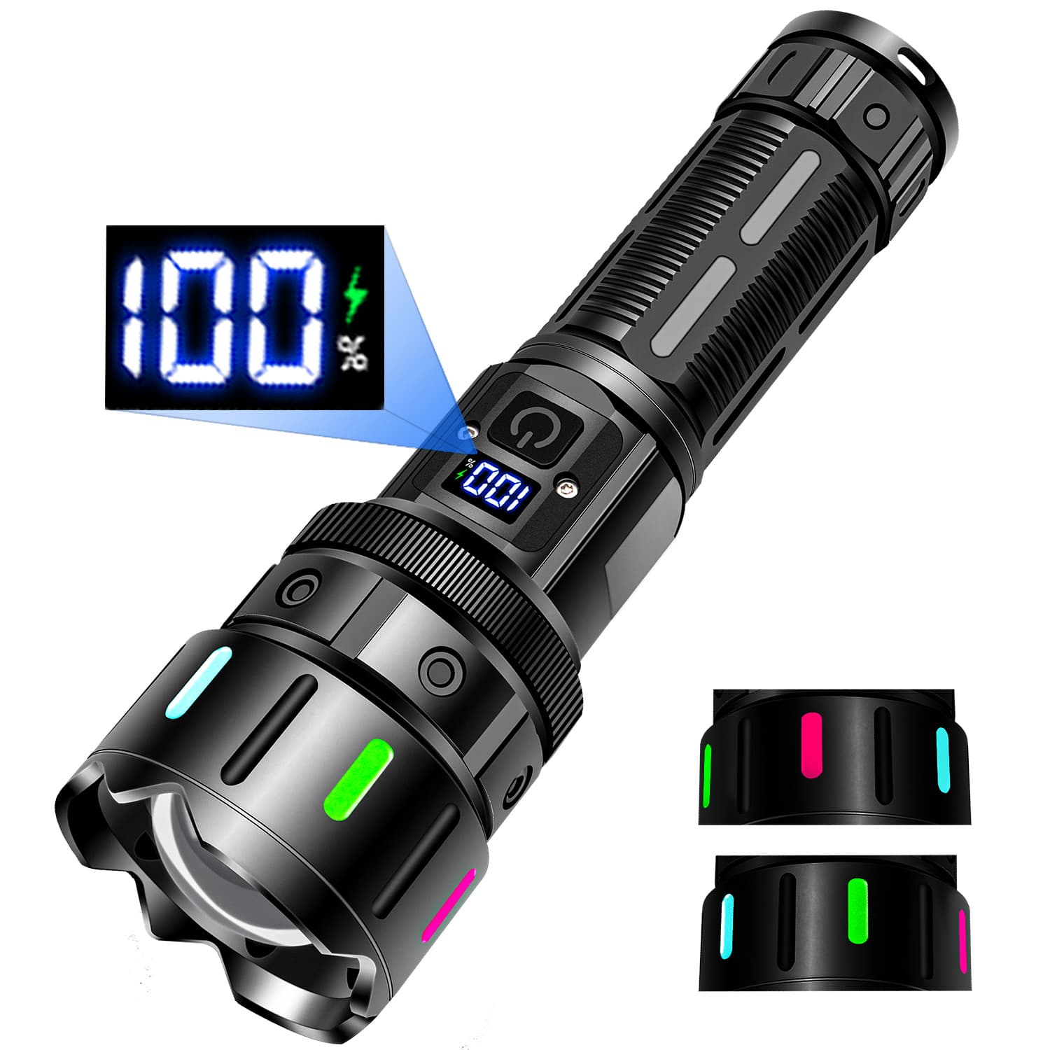Cross-border Laser Flashlight High Power Battery Indicator LED Long-range Zoom Rechargeable Handheld USB Charging
