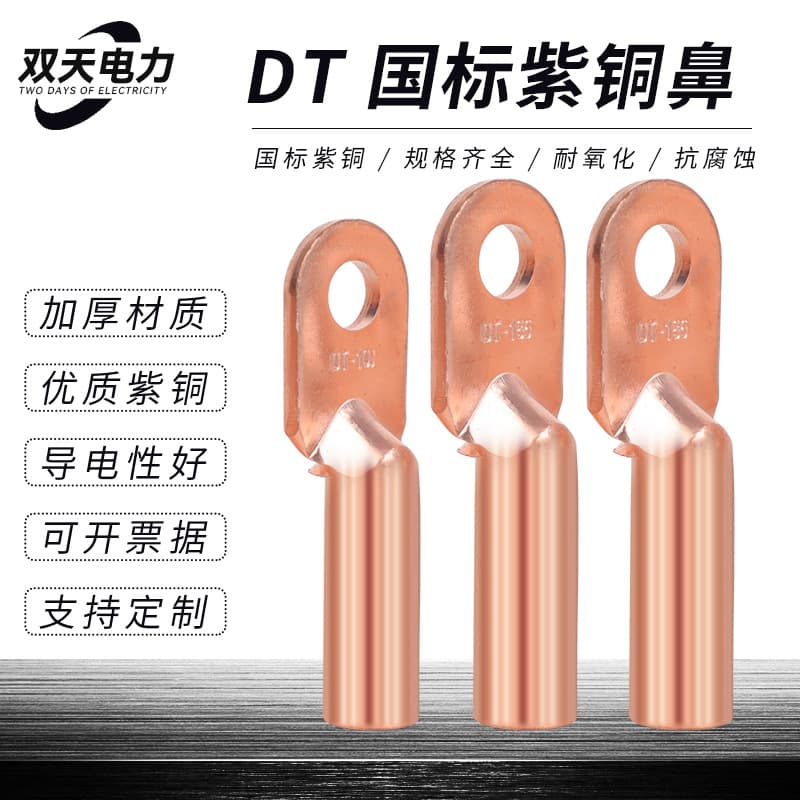 Manufacturer Wholesale Standard Oil-Blocking DT National Standard Purple Copper Lug Wire Cable Accessory Tinned Purple Copper Lug Copper Wire Lug