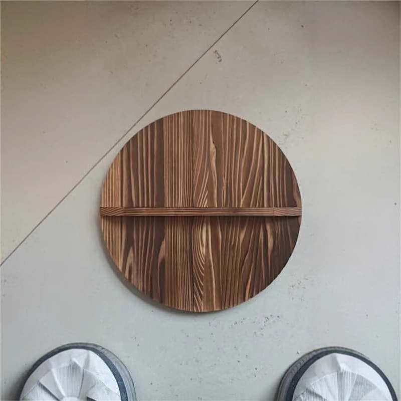 Cedar Wood Pot Lid Round Wok Lid Household with Lid Old-Fashioned Solid Wood Large Pot Lid Iron Wok Lid Carbonized Retro Wooden
