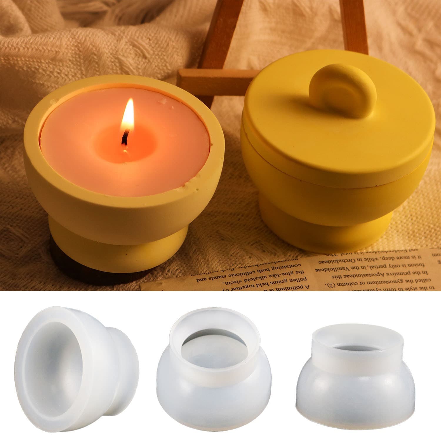 DIY Epoxy Resin Mold Mini Aromatherapy Storage Box Silicone Mold Plaster Candle Mold Simple Style