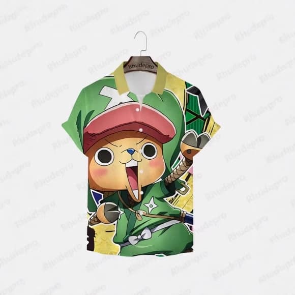 A 3D printed T-shirt of Roronoa Zoro, stylish anime T sport casual short sleeve shirt