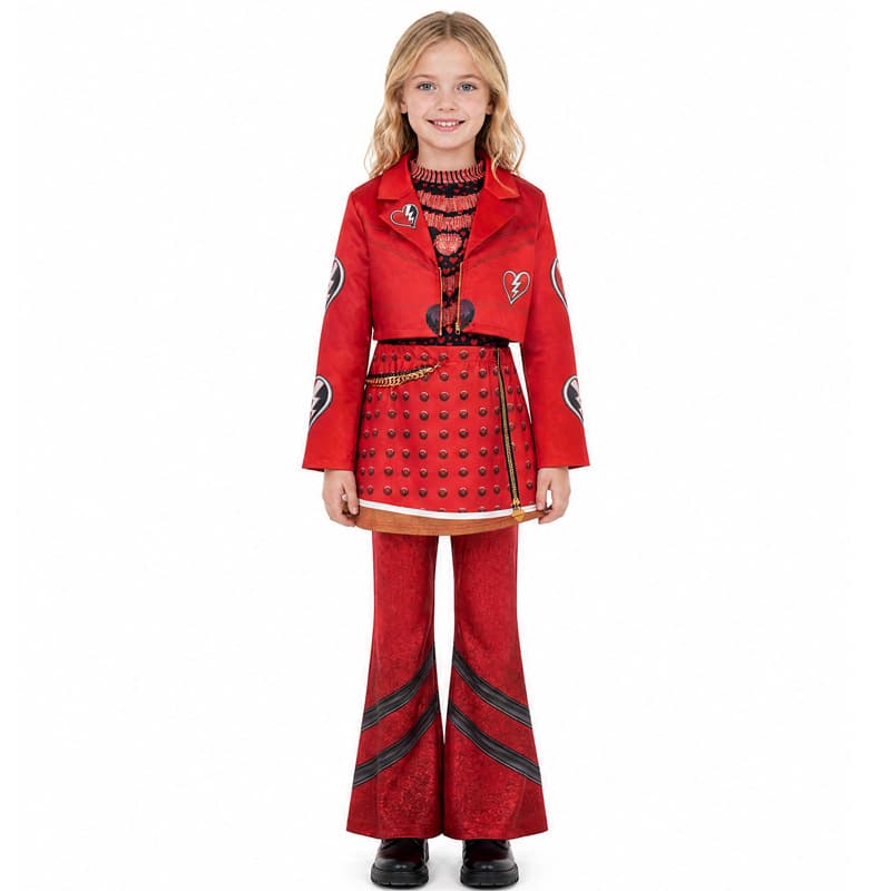 Descendants 5 Little Red cos Queen of Hearts Costume Halloween Girls Cosplay Costume