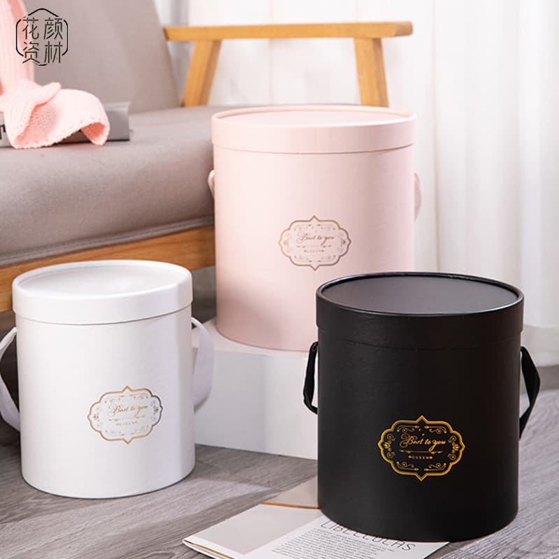 Flower Face Round Set of Three Hug Bucket Flower Box Romantic Balloon Bouquet Handheld Flower Arrangement Gift Box