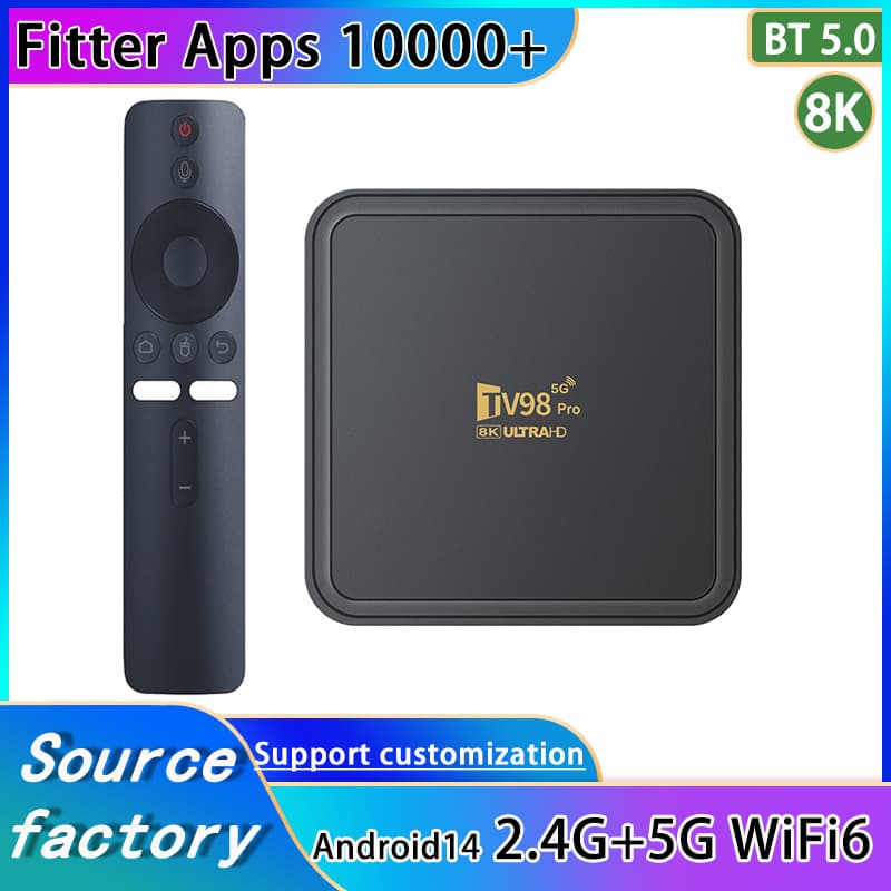 TV98 Android 14 TV Box Set-Top Box 2.4G 5G WiFi Bluetooth 5.0