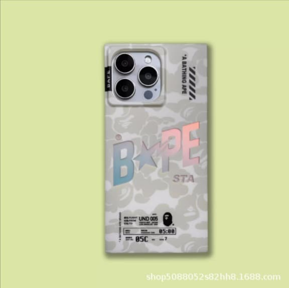 Ape Head Compatible 15 Pro Max Phone Case iPhone 14 Anti-Drop 13 Pro Square Straight Edge Hard Back Cover