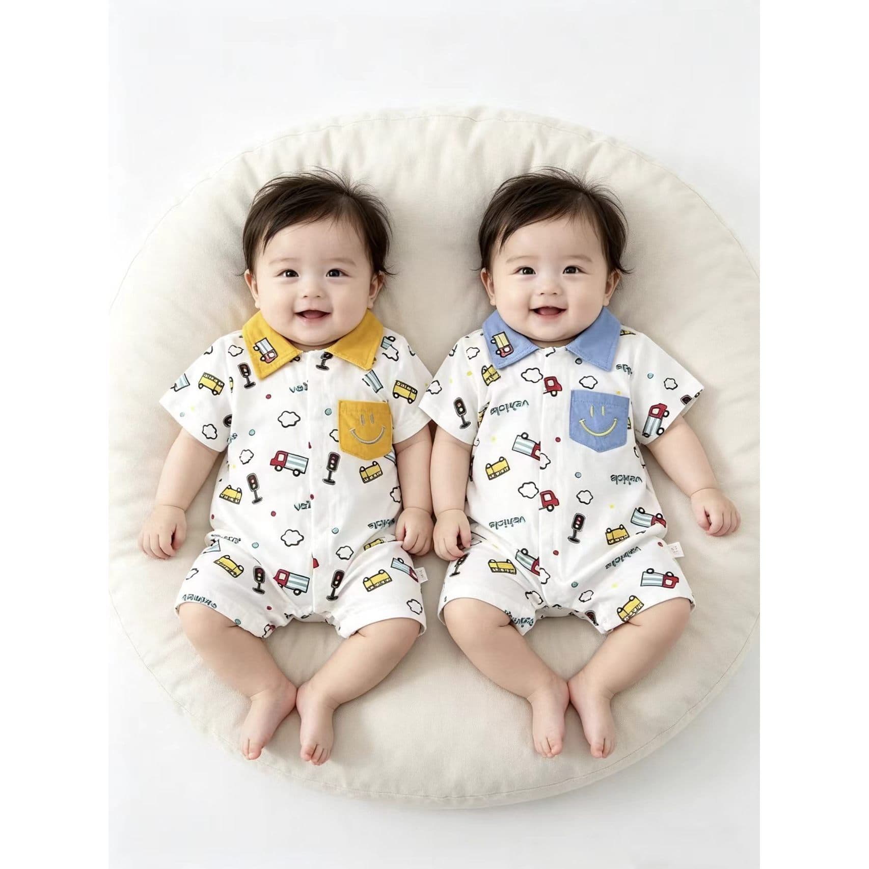Baby Boy Summer Clothes Cute Newborn Infant Outfit Summer Thin Car Romper Short Sleeve Cotton Bodysuit