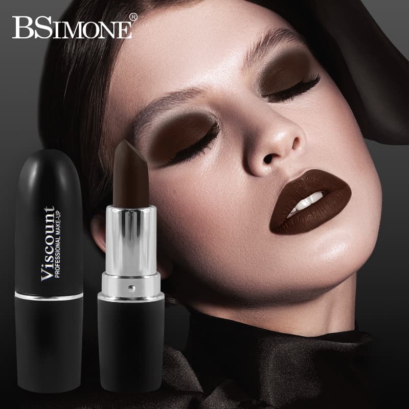 Cross-Border Popular European and American Halloween Lipstick Gothic Style Festive Black Matte Lipstick Long-Lasting Color Creative Makeup