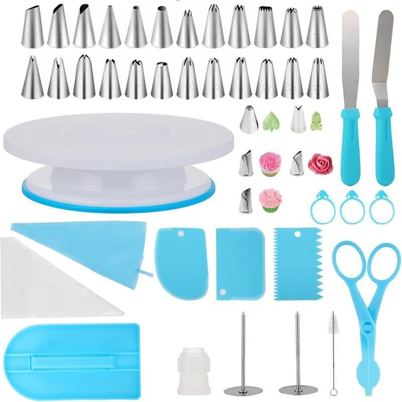 Amazon 65-Piece Cake Turntable Set Cake Decorating Icing Nozzles Cream Piping Tips Cake Rotating Stand
