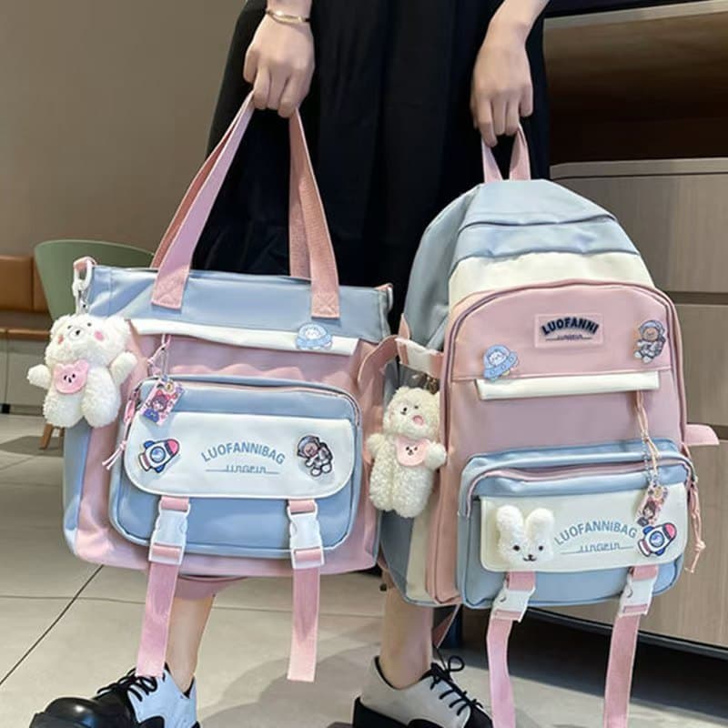 Women's Single Shoulder Bag Versatile Durable Large Capacity Backpack for Elementary and Middle School Students Lightweight Study Bag