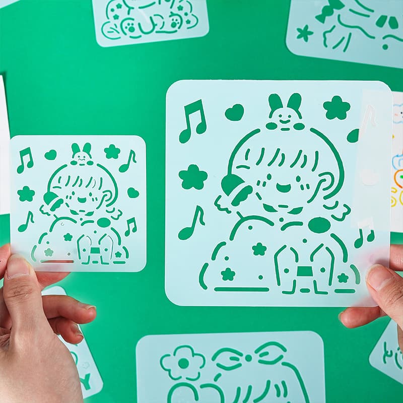 DIY Hand-drawn Journal Templates Hollow Drawing Molds Hand-copy Report Plastic Cartoon Character Drawing Graffiti Ruler Templates