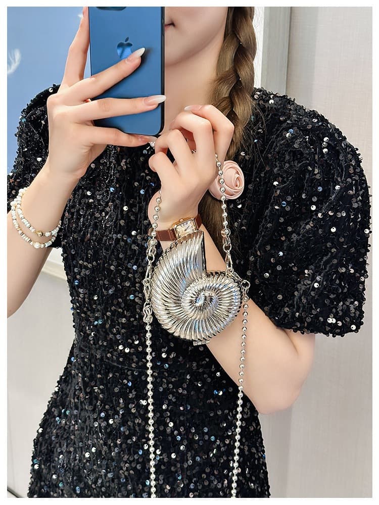 2025 Metal Mini Zinc Alloy Conch Bag Shoulder Crossbody Coin Purse Cosmetic Small Bag Guliangjiji Bag