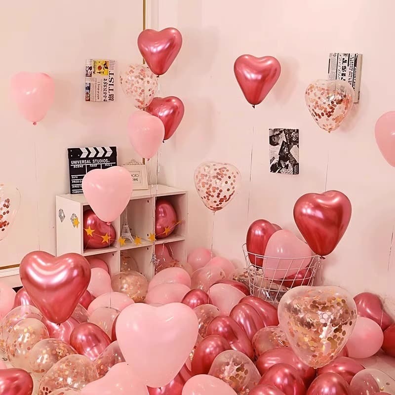 Pomegranate red heart-shaped balloon love peach-shaped courtship confession balloon latex birthday wedding package wedding decoration