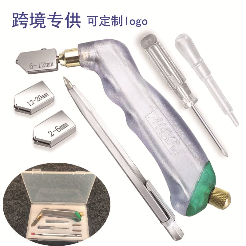 Amazon Hot Selling Pistol Grip Glass Cutter with Tungsten Carbide Wheel for Glass, Tile, and Mosaic Cutting Tool Set