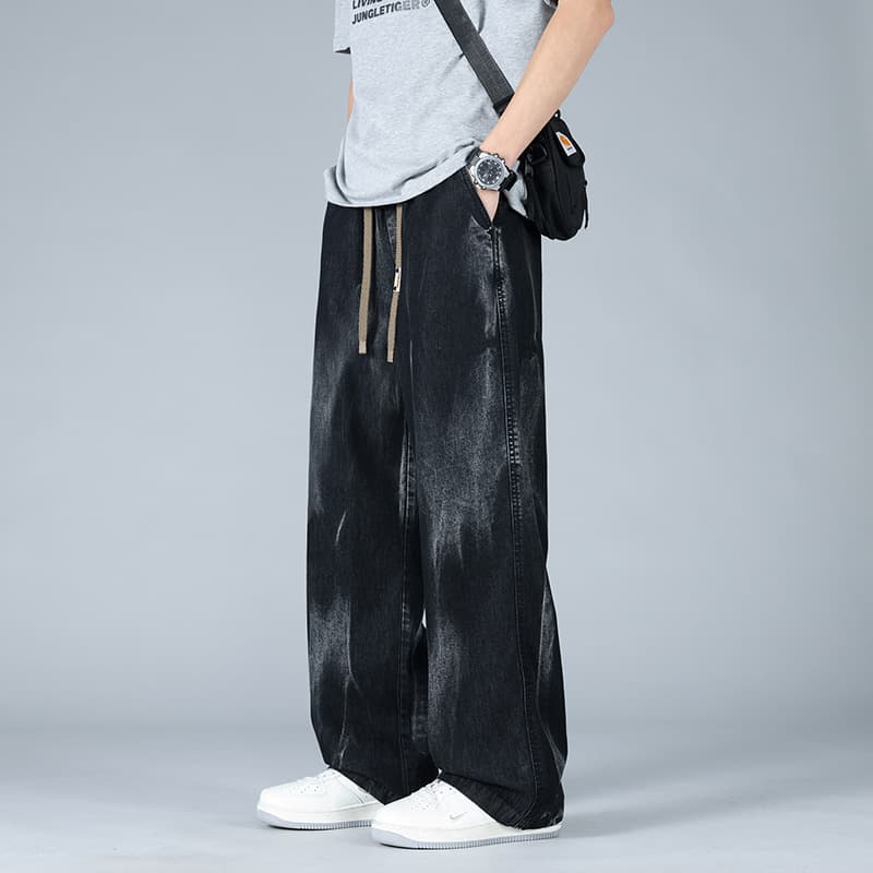 JYF-2591 style, 2025 spring new collection plus-size men's wear, loose straight-leg casual style.