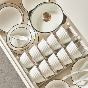 Vertical Grain Anti-Slip Simple Light Luxury Home Ceramic Dinnerware Set, Bowls, Plates, Dishes, Soup Bowls, Fish Plates, Free Combination Gift