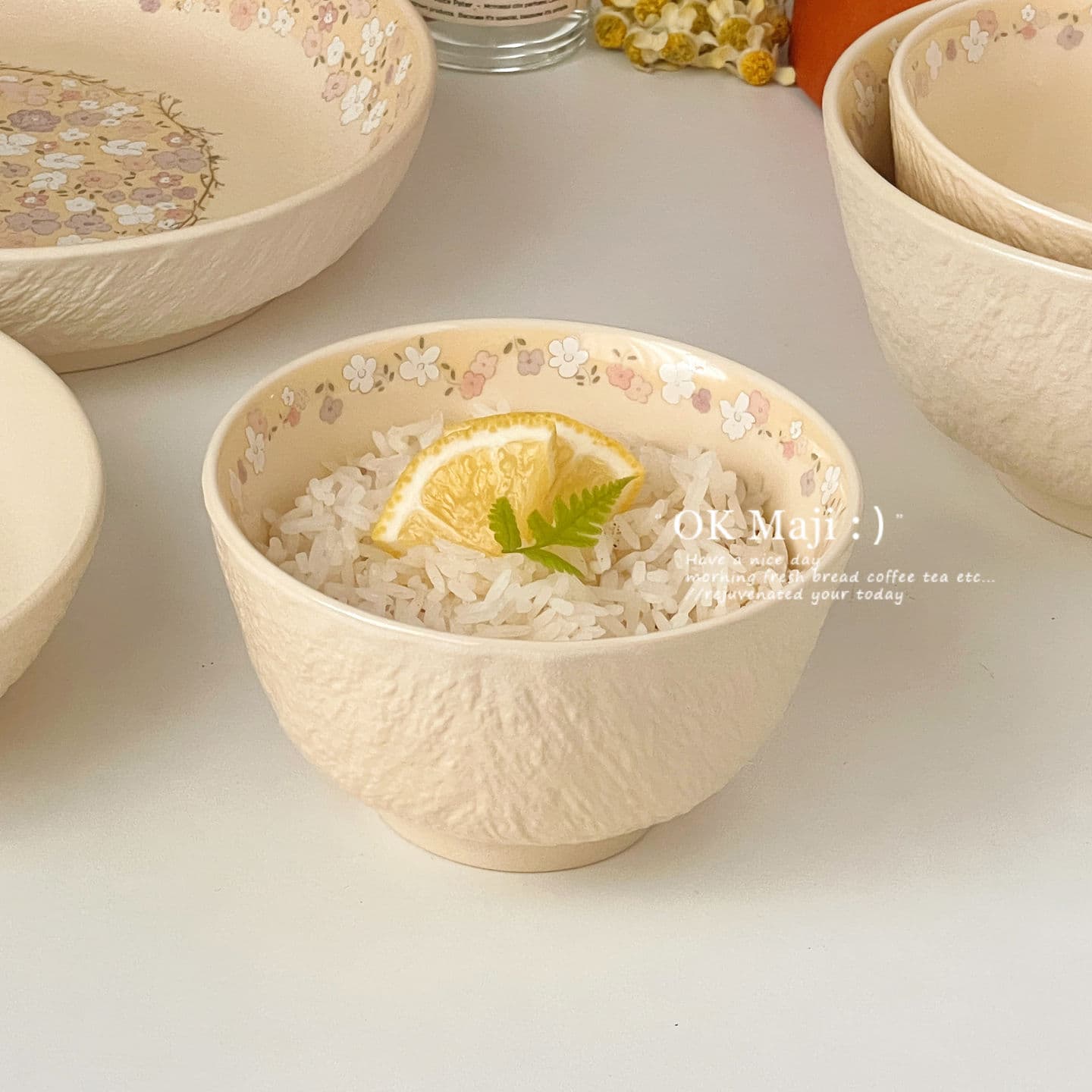 Rice bowl, high-looking personal use, beautiful bowl, ceramic yogurt dessert bowl, exquisite eating bowl, soup noodle bowl, salad bowl
