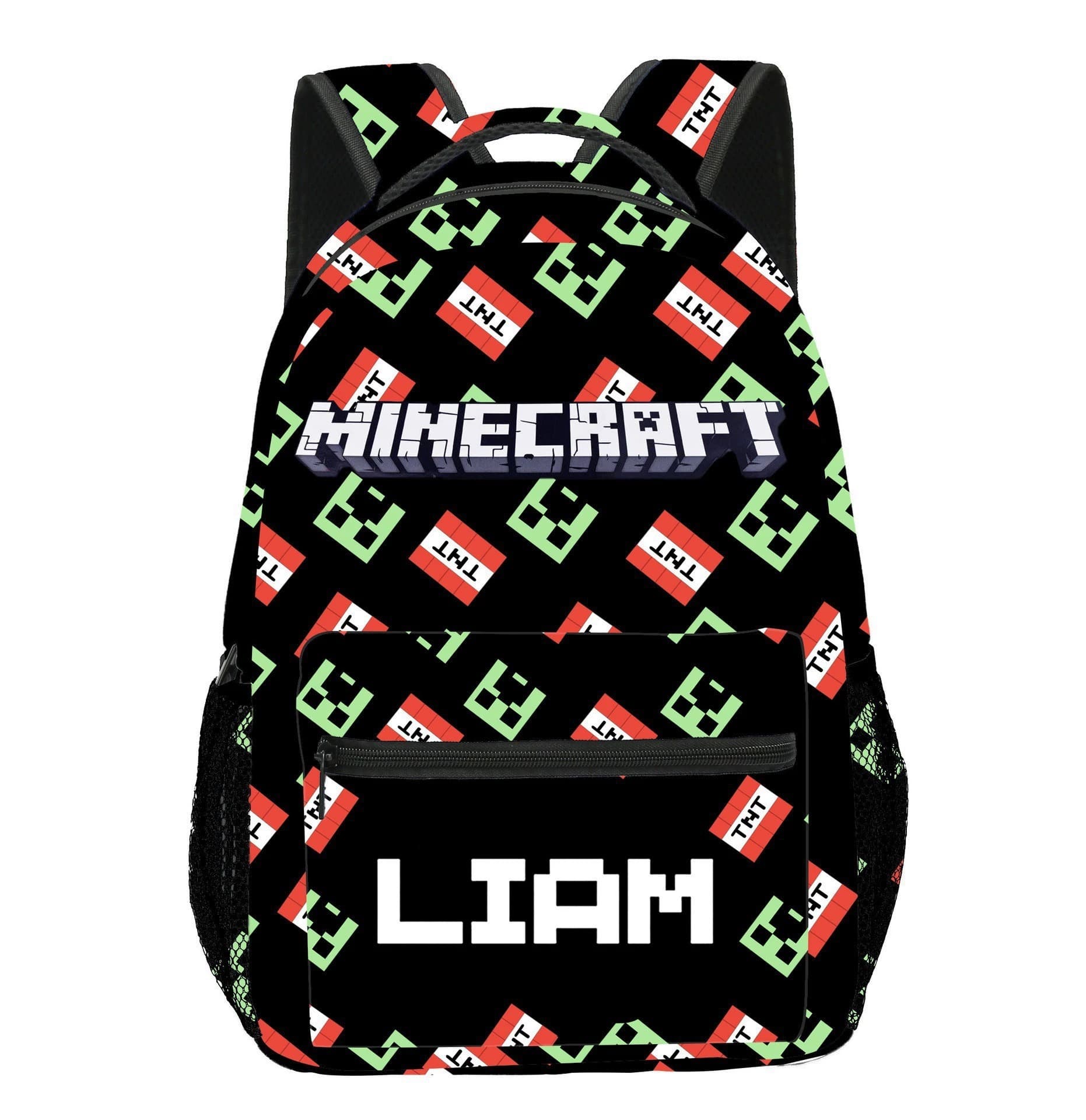 Cross-border All-over Print Backpack Minecraft School Bag for Primary and Secondary Students, Large Capacity Casual Backpack