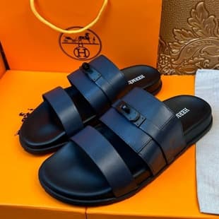 1:1 Original Box Summer Fashion New H-Style Thick-Soled Men's Sandals Casual Open-Toe Outdoor Export Metal Buckle Men's Slippers