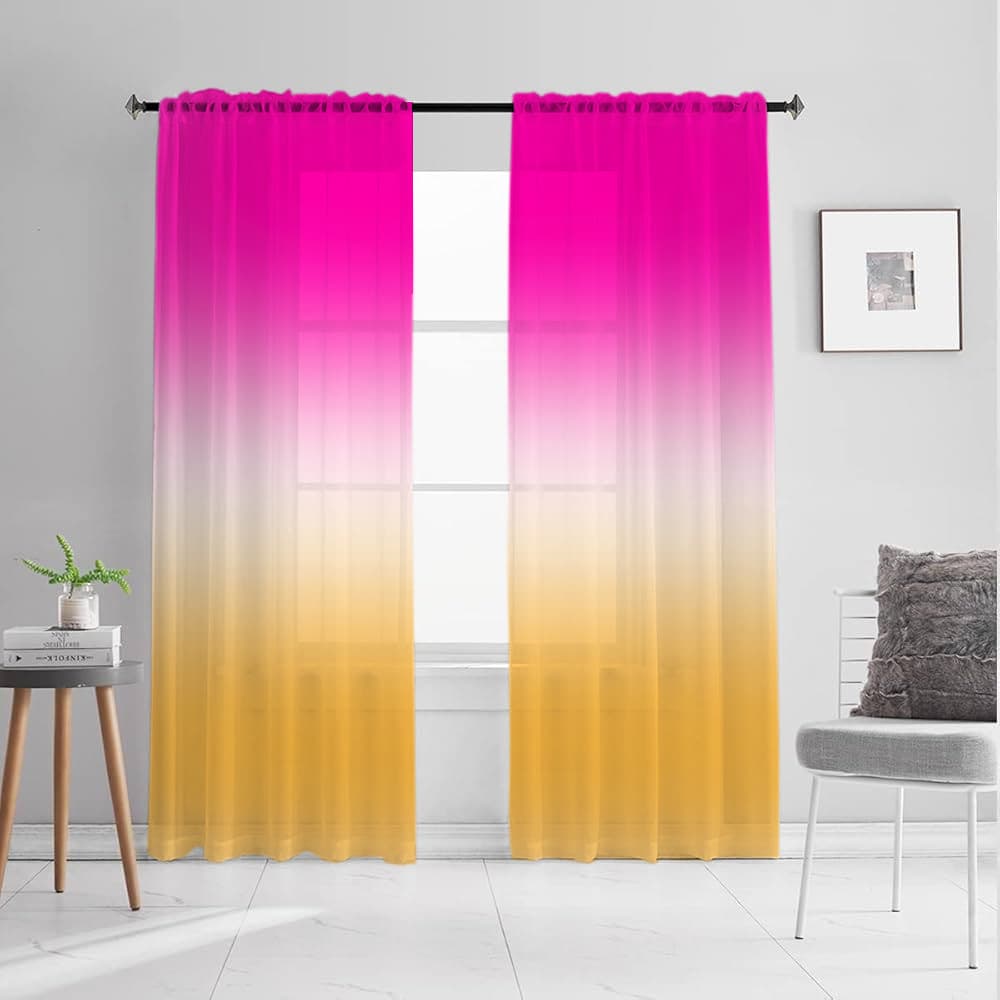 Supports JIT shipping, cross-border exclusive direct from manufacturer, gradient sheer bestseller, digitally printed curtains and window sheers.