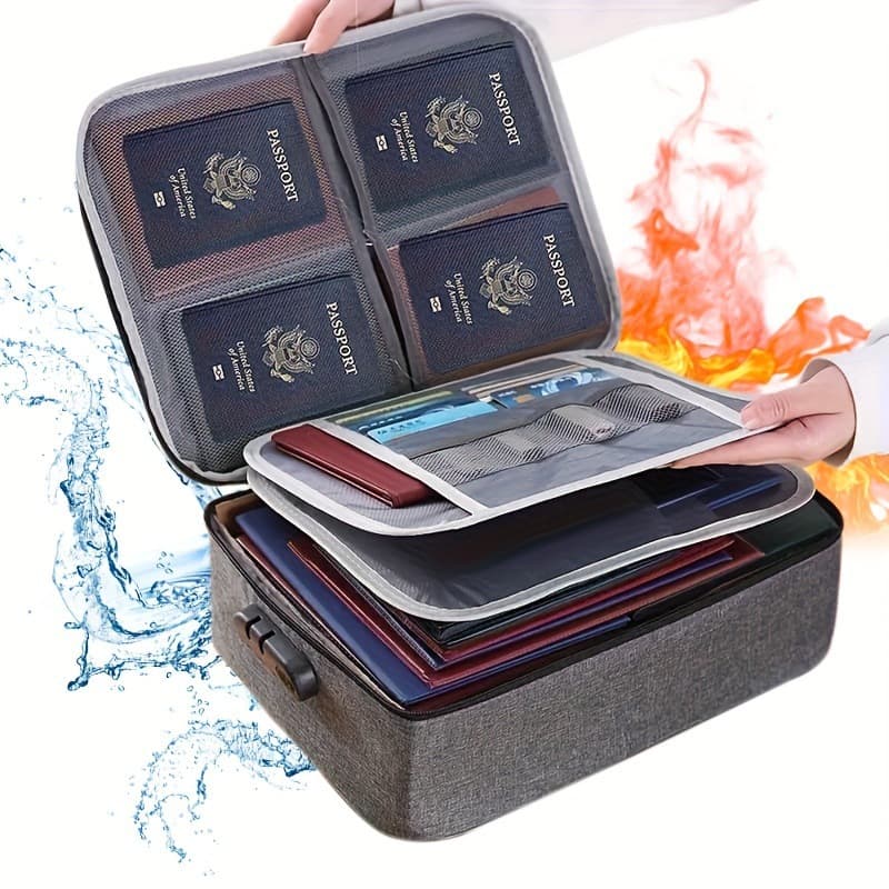 2026 new cross-border drop shipping A file storage bag with lock waterproof document pouch office large size