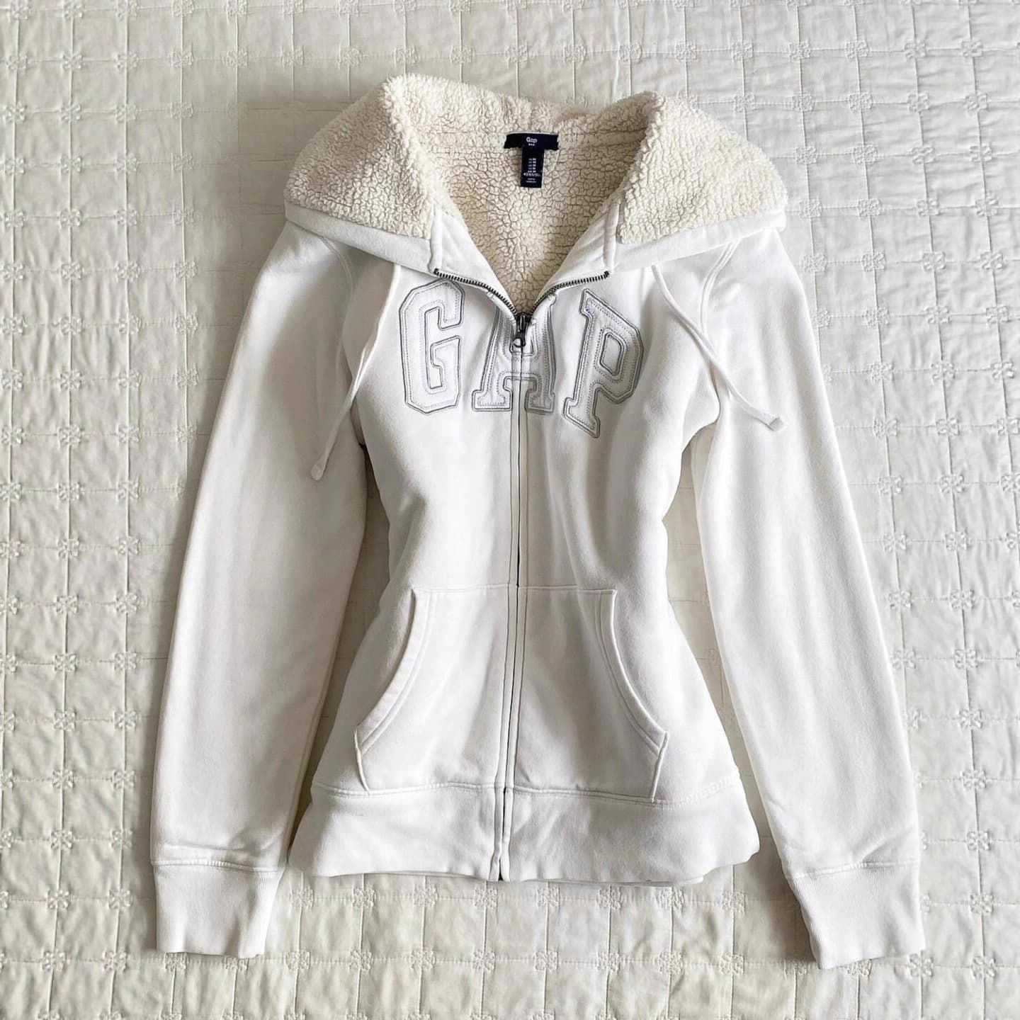 Overseas Vintage American Retro White Fleece-Lined Hooded Cardigan Sweatshirt Coat for Women Spring Autumn Winter Waist-Tightening Top Wholesale