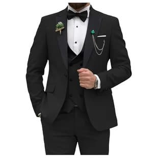 2026 Men's Foreign Trade Amazon New Style Suit 3-Piece Set, Korean Slim Fit Tuxedo Set, Men's Casual Formal Wear