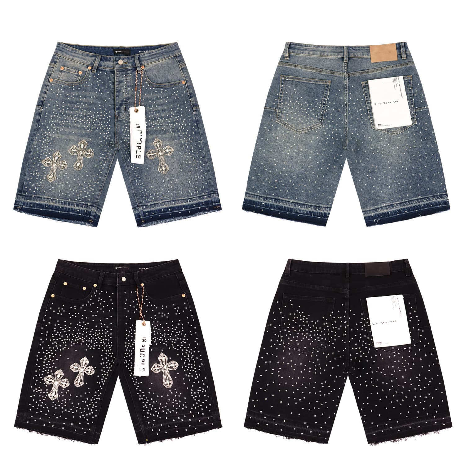 Ripped denim shorts PU2026 summer new style washed and ironed heavy industry men's fashion loose casual denim shorts
