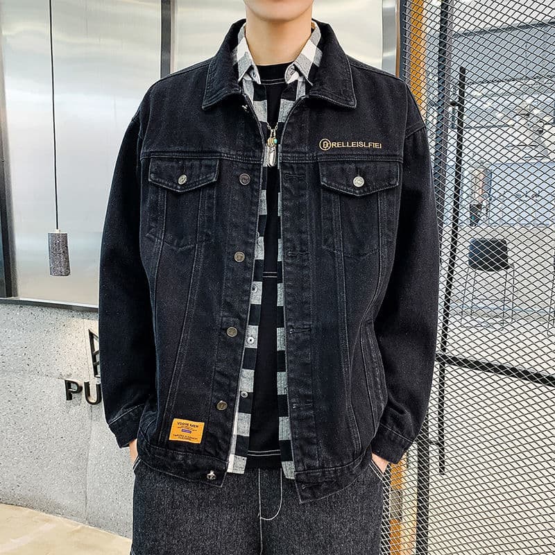 Spring/Autumn Casual Denim Jacket Men Ins Streetwear Loose Fit Large Size Workwear Jacket Denim Coat Factory Wholesale