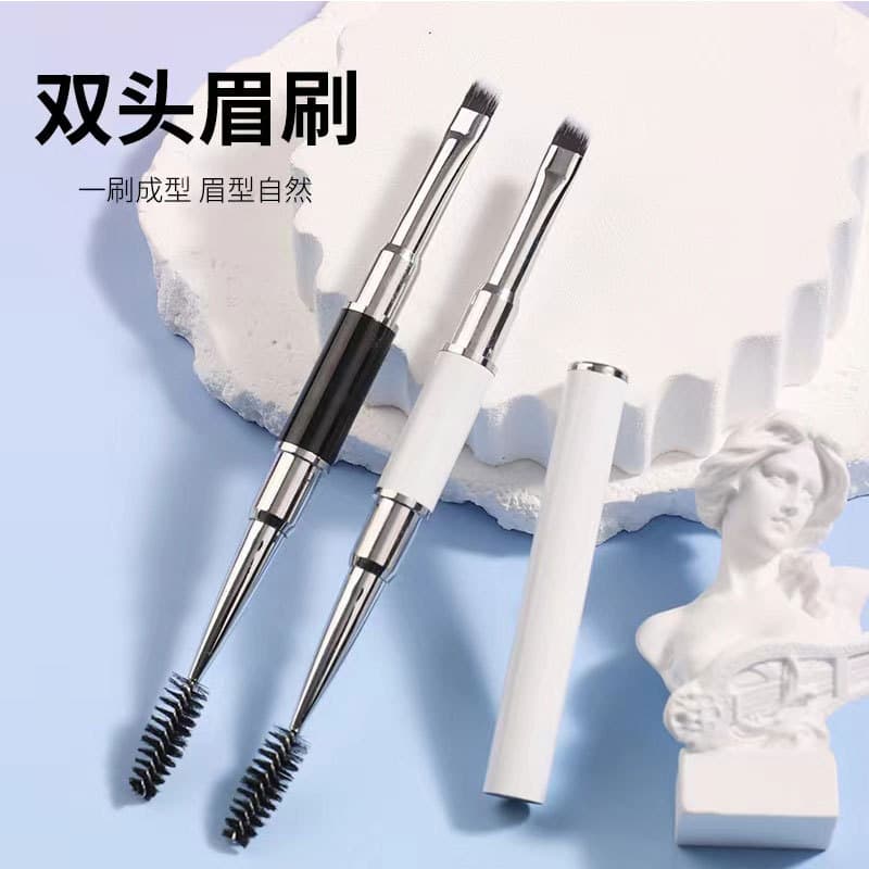 Factory Direct Dual-Ended Makeup Brush Eyebrow Brush Mascara Brush 2-in-1 Angled Brow Powder Brush Eyeliner Brush Makeup Tool