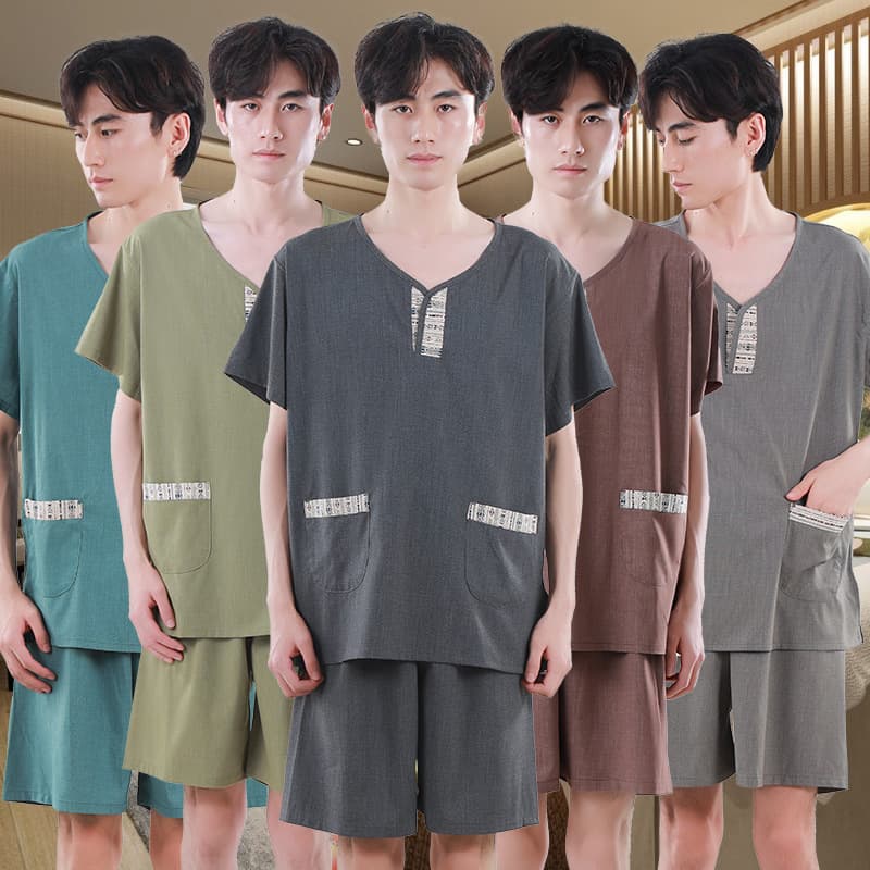 Ramie Fashion High-End Homewear Pajamas Foot Spa Bathrobe Sauna Massage Foot Bath Shop Customer Clothing Hotel Attire