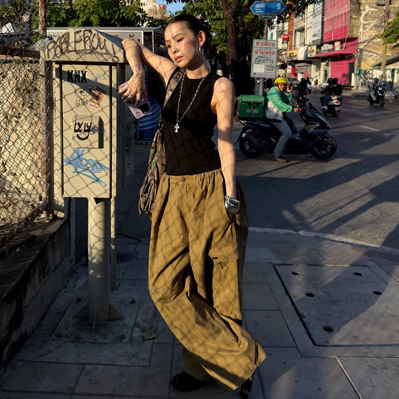 「 1.16 Spring/Summer New Arrivals 」 MMFISH Double Pocket Cargo Wide-Leg Casual Pants Y-26K059