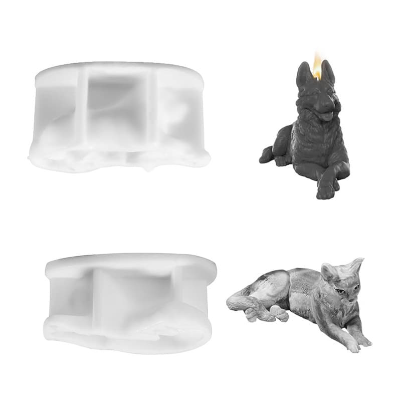 Big orange cat scented candle silicone mold diy german shepherd puppy kitten plaster ornaments resin drop glue abrasive tool