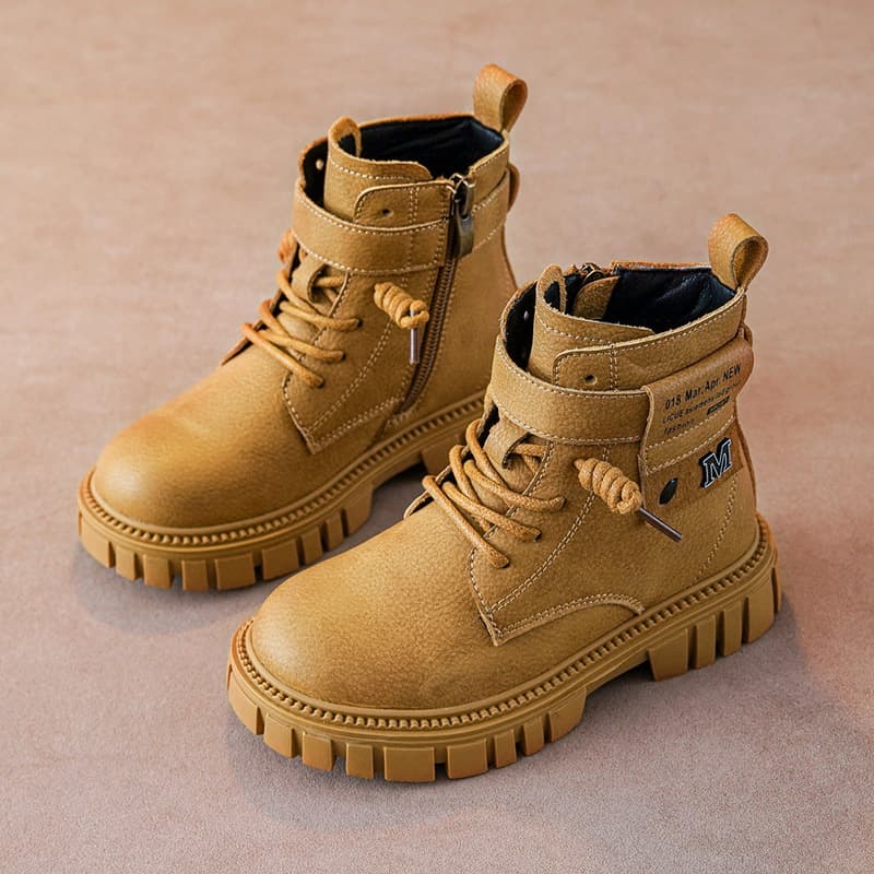 Boys Martin Boots Fashion Casual Children's Single Boots Autumn Winter New 2023 British Style Big Kids Toddler Cotton Boots