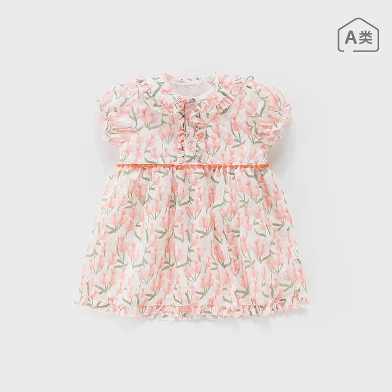 Baby Girl Dress Princess Dress Floral Dress Summer Thin Short Dress for Toddler Outing